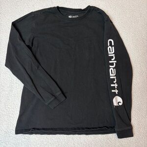 Carhartt Men's Long Sleeve Tee in Black with Logo